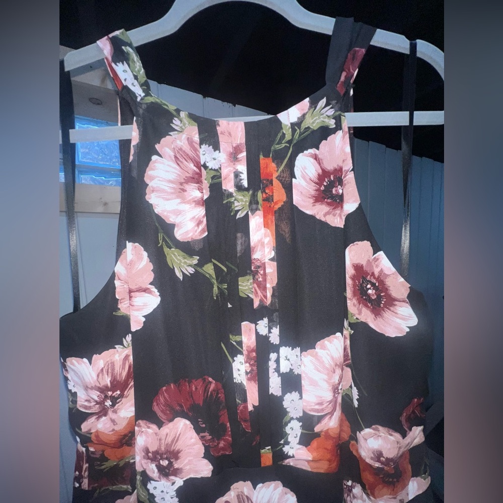 INC International Concepts - Halter-Top Dark Floral Lightweight Maxi Dress - 18 - Picture 7 of 11